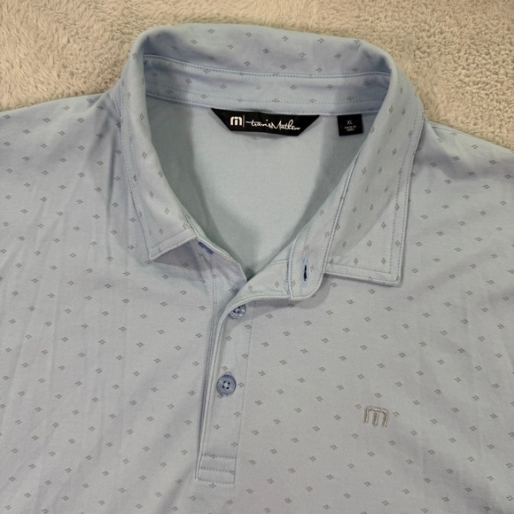 Travis Mathew Other - Travis Mathew Mens Polo Shirt XL Blue Diamond Print Golf Casual Short Sleeve EUC